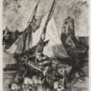 Adolphe HERVIER - Barques de pêche (environs de Caen), ca 1862-1864