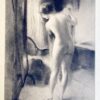 Armand BERTON - Femme nue debout, de dos, devant une psychée, ca 1910