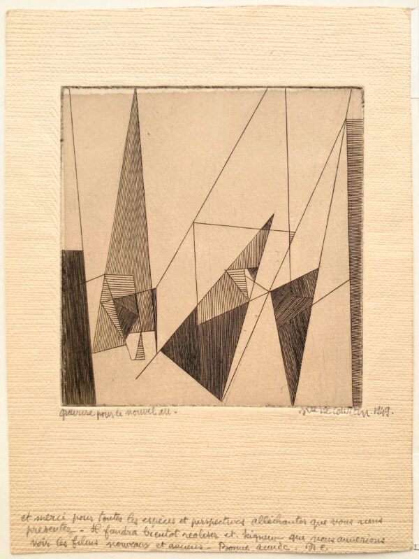 Pierre COURTIN - Gravure pour le nouvel an, 1949