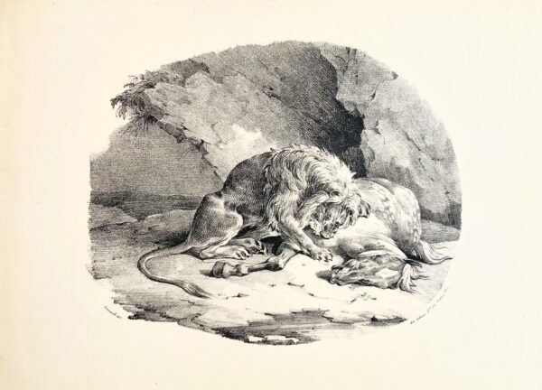 Théodore GÉRICAULT - Cheval dévoré par un lion, 1823