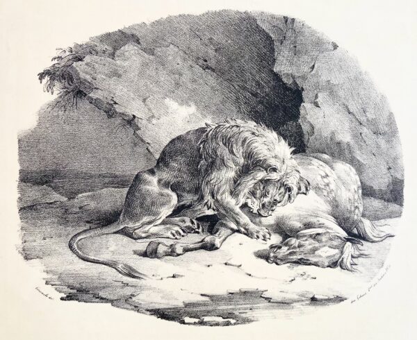 Théodore GÉRICAULT - Cheval dévoré par un lion, 1823