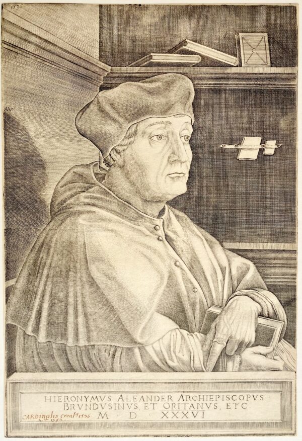 Agostino VENEZIANO - Portrait de Jérôme Aleander, archevêque de Brindisi, 1536