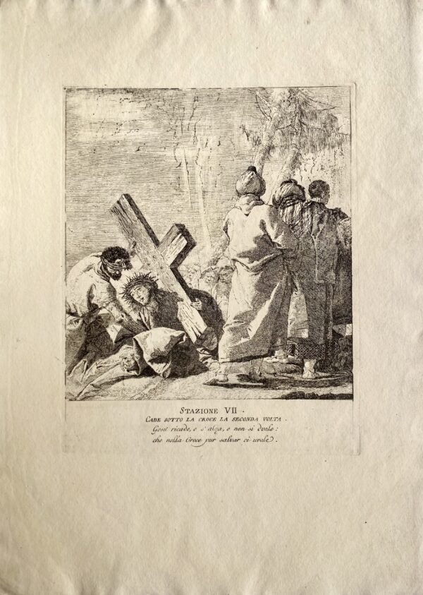 Giovanni Domenico TIEPOLO - Jésus tombe pour la seconde fois sous le poids de la croix, 1749