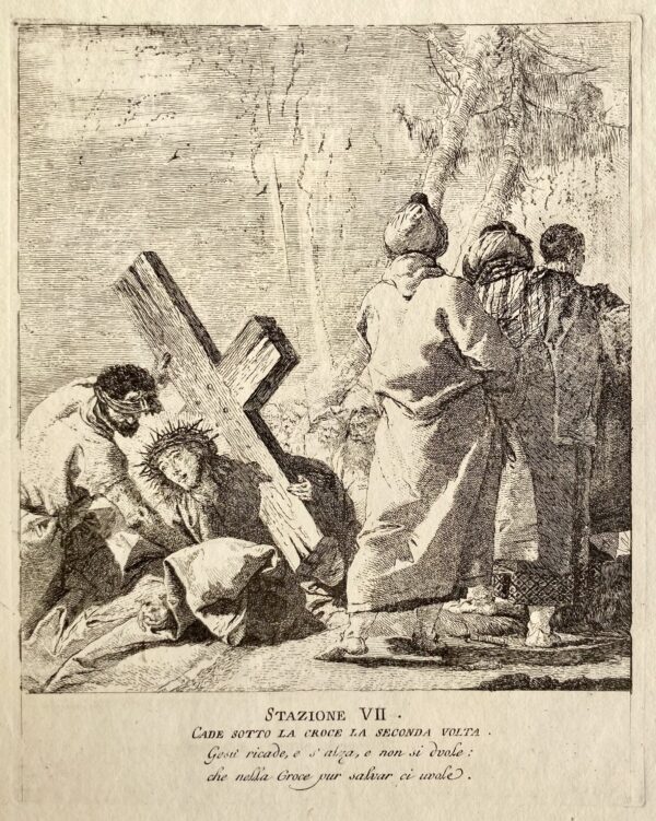 Giovanni Domenico TIEPOLO - Jésus tombe pour la seconde fois sous le poids de la croix, 1749