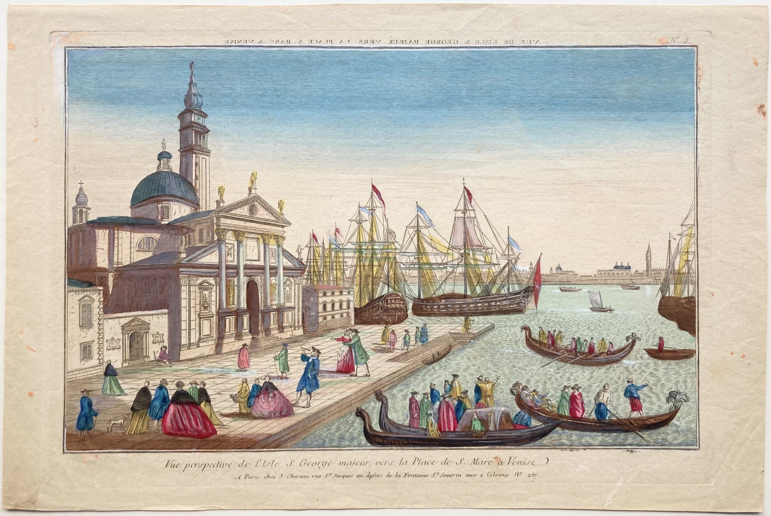 Jacques CHÉREAU éditeur à Paris - Vue perspective de l'Ile S. George majeur vers la place de S. Marc à Venise, ca 1770