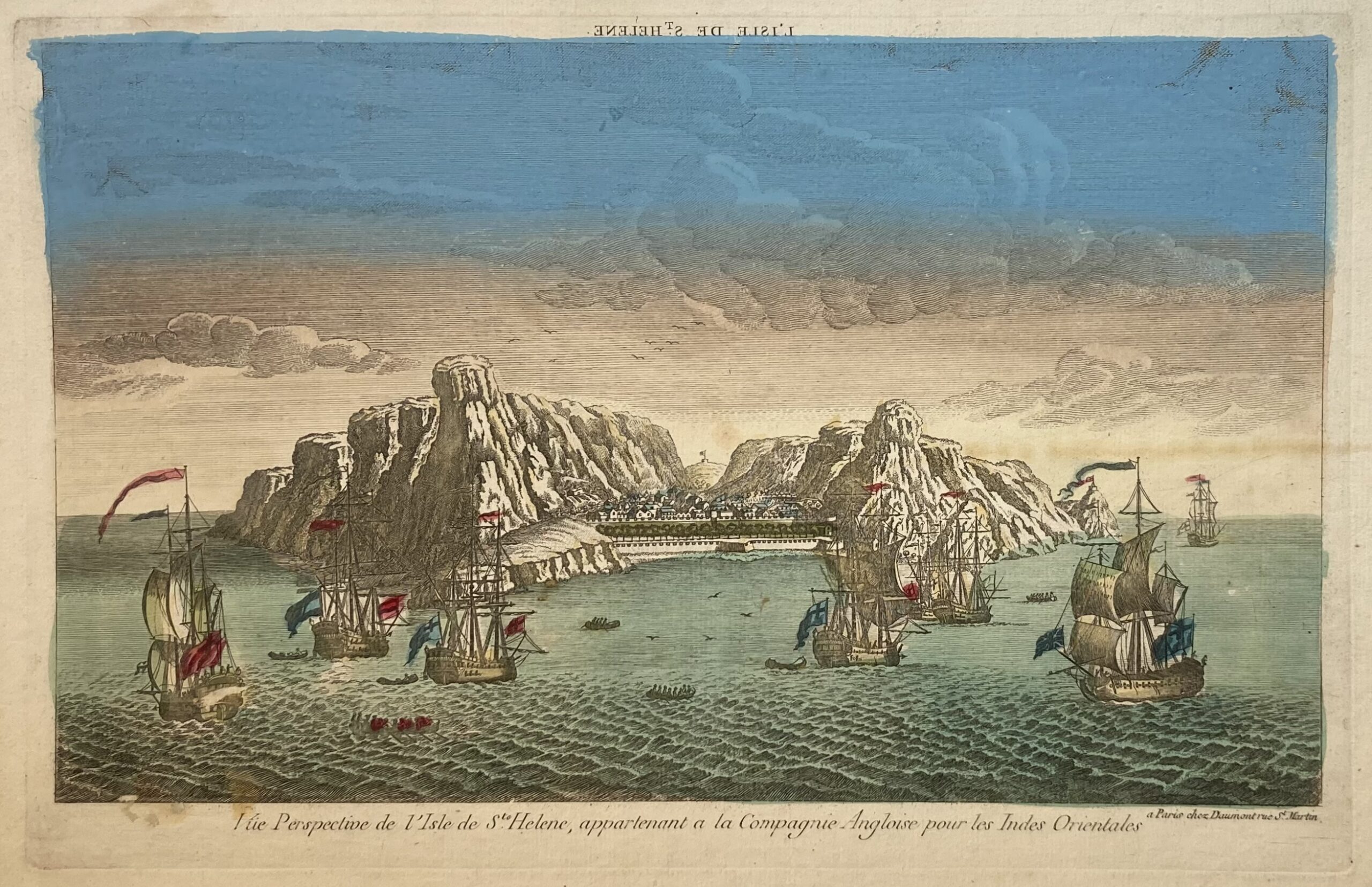 DAUMONT éditeur à Paris - Vue Perspective de l'Isle de Ste Hélène