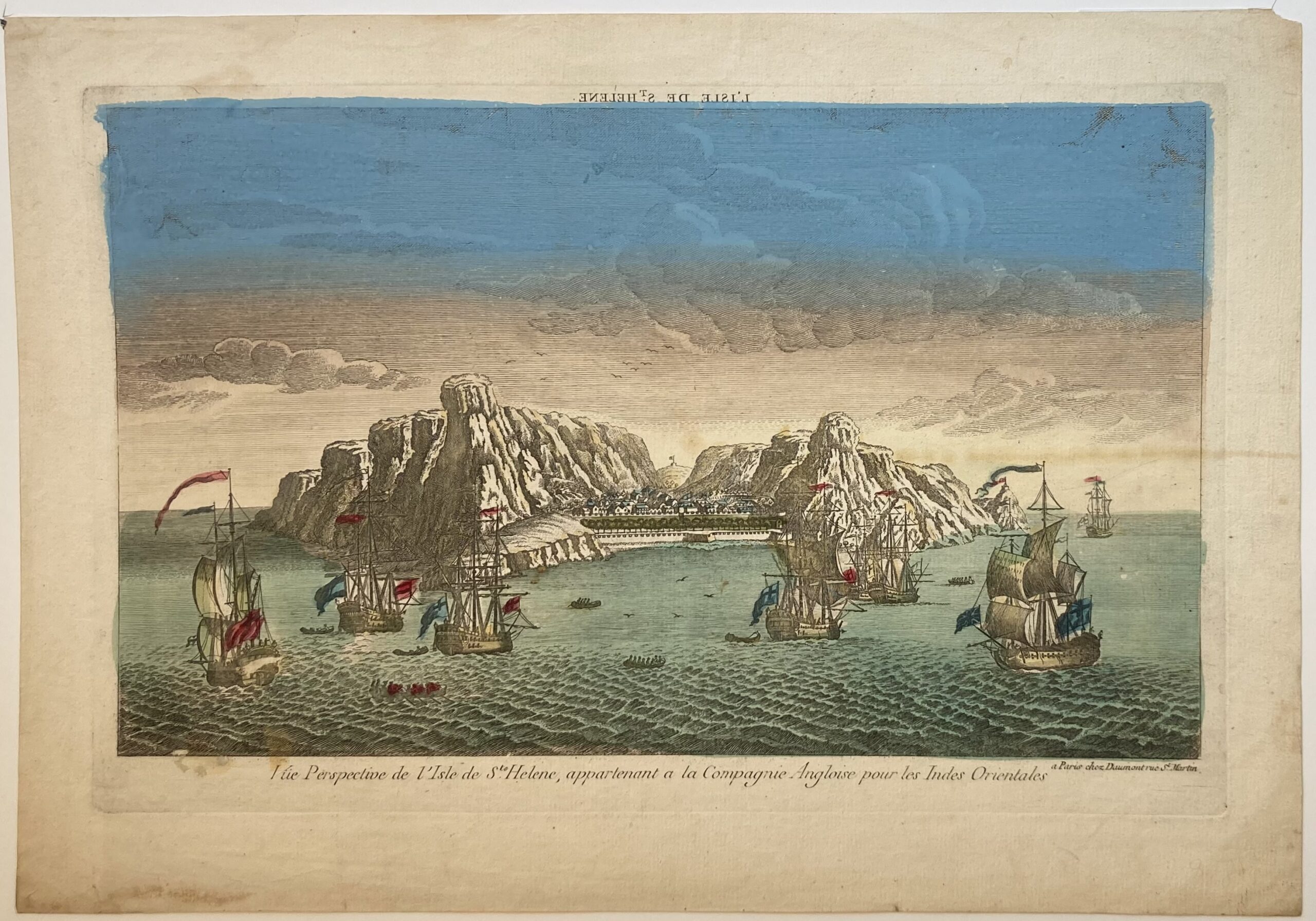 DAUMONT éditeur à Paris - Vue Perspective de l'Isle de Ste Hélène