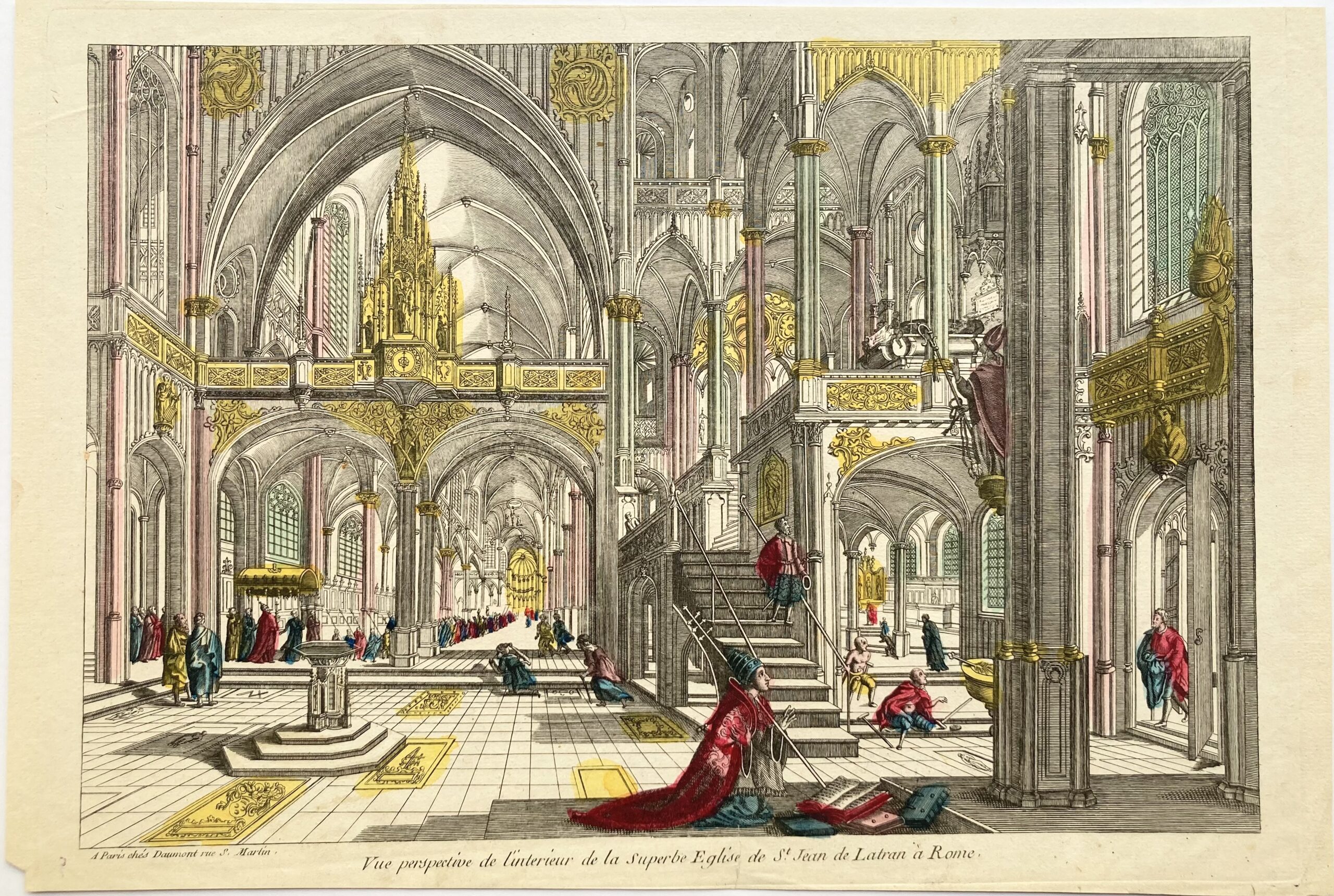 DAUMONT éditeur à Paris - Vue perspective de l'intérieur de la Superbe Église de St Jean de Latran à Rome