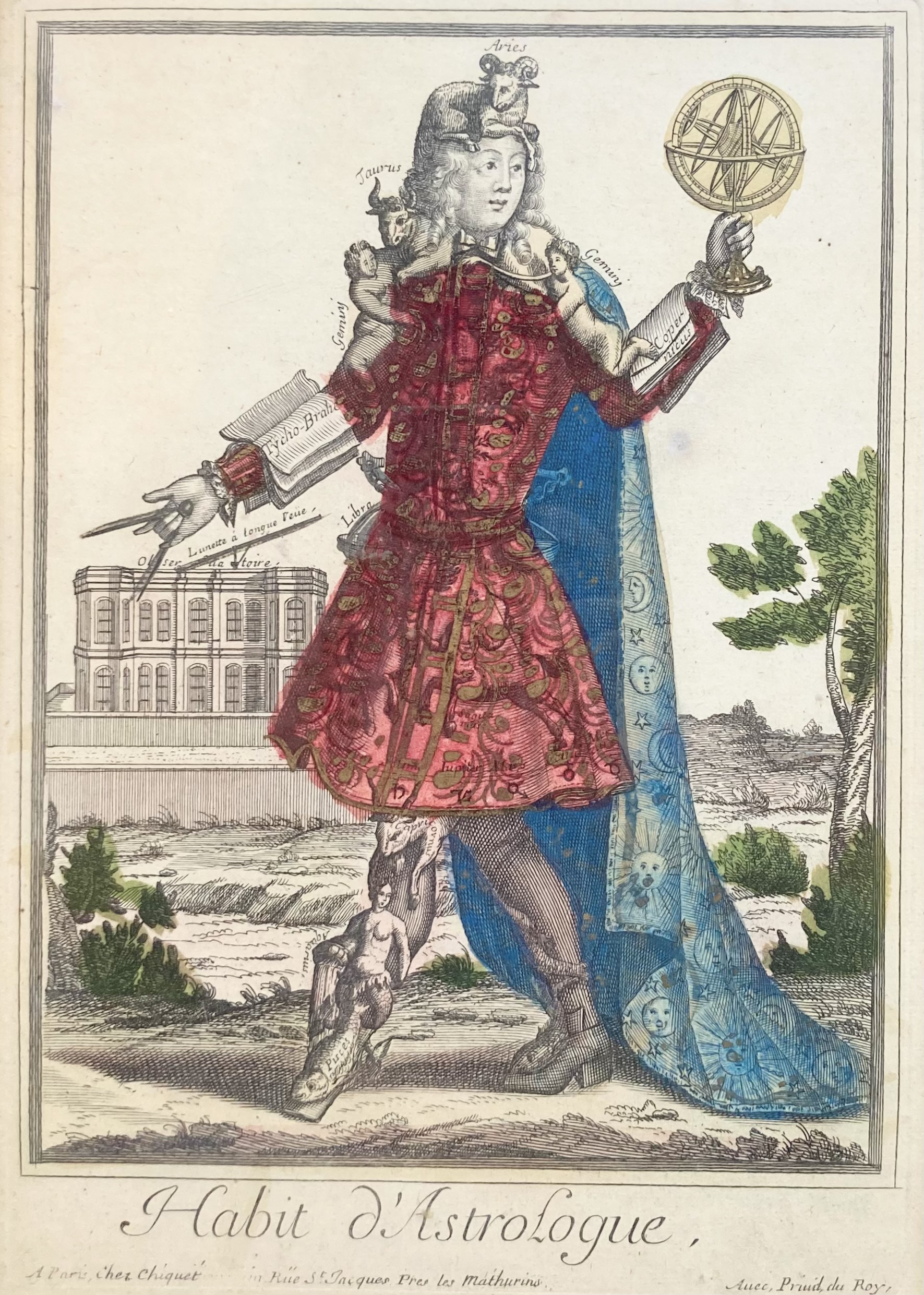 CHIQUET éditeur à Paris - Habit d'astrologue, ca 1720