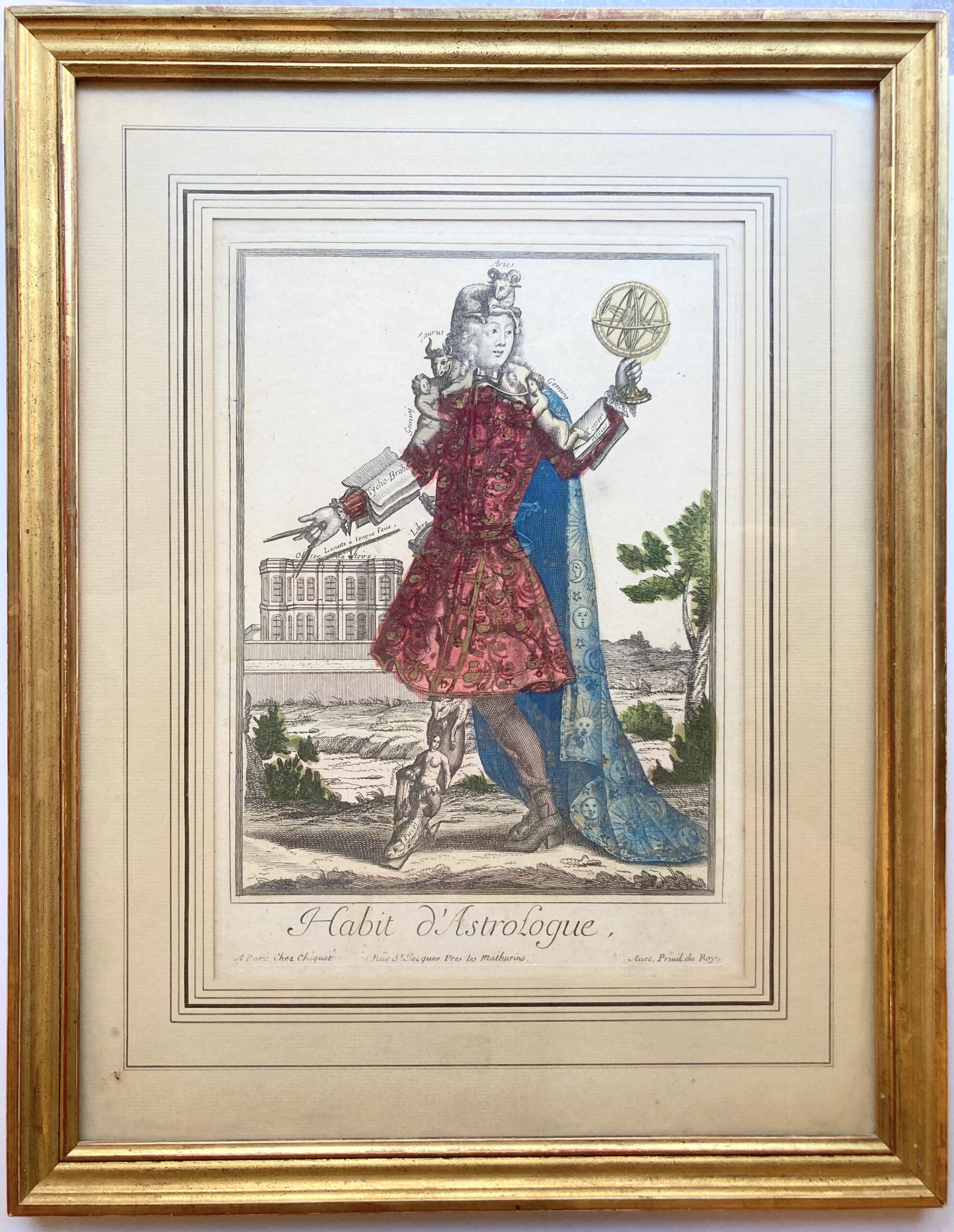CHIQUET éditeur à Paris - Habit d'astrologue, ca 1720