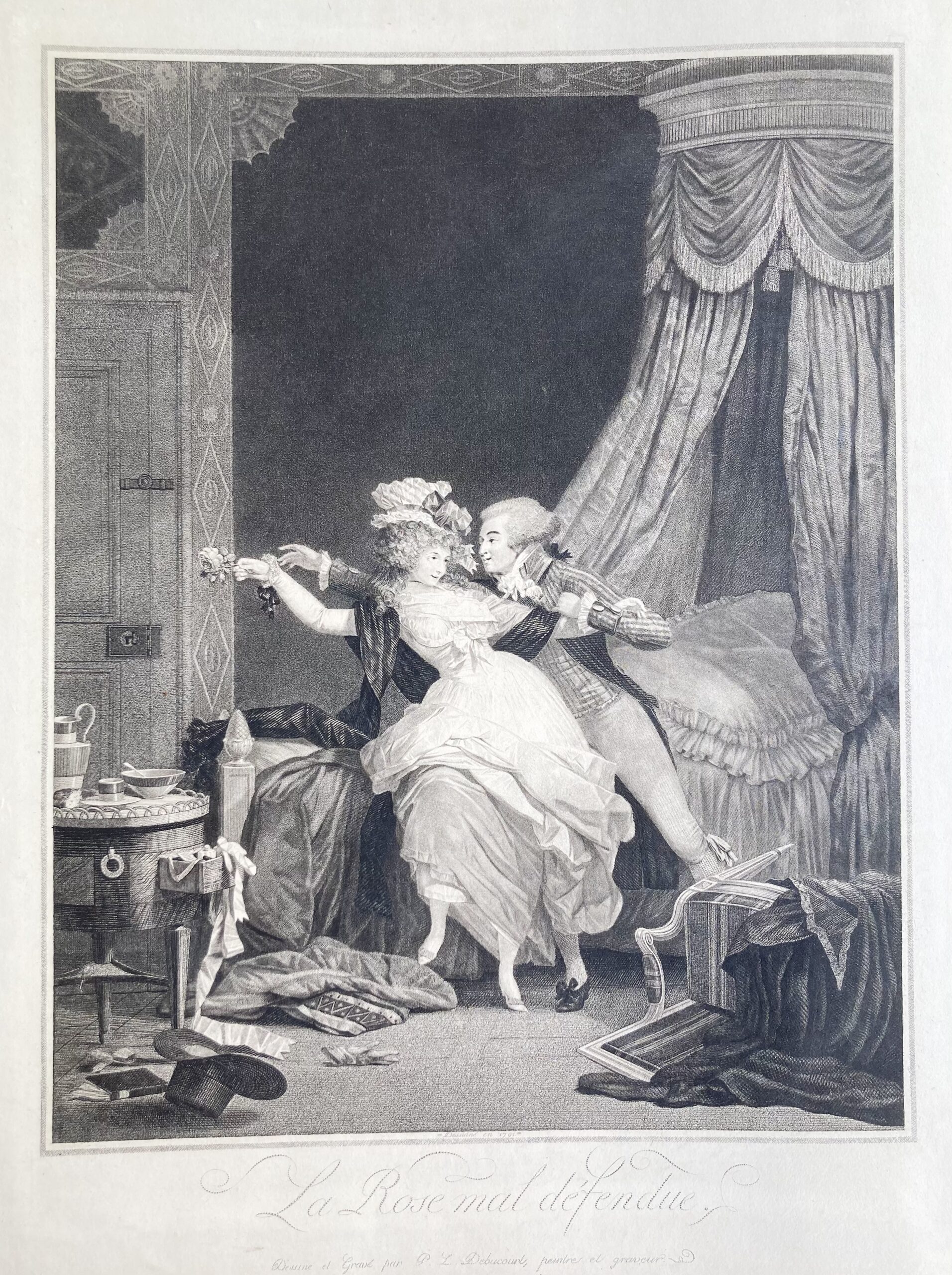 Philibert Louis DEBUCOURT - La rose mal défendue, 1791