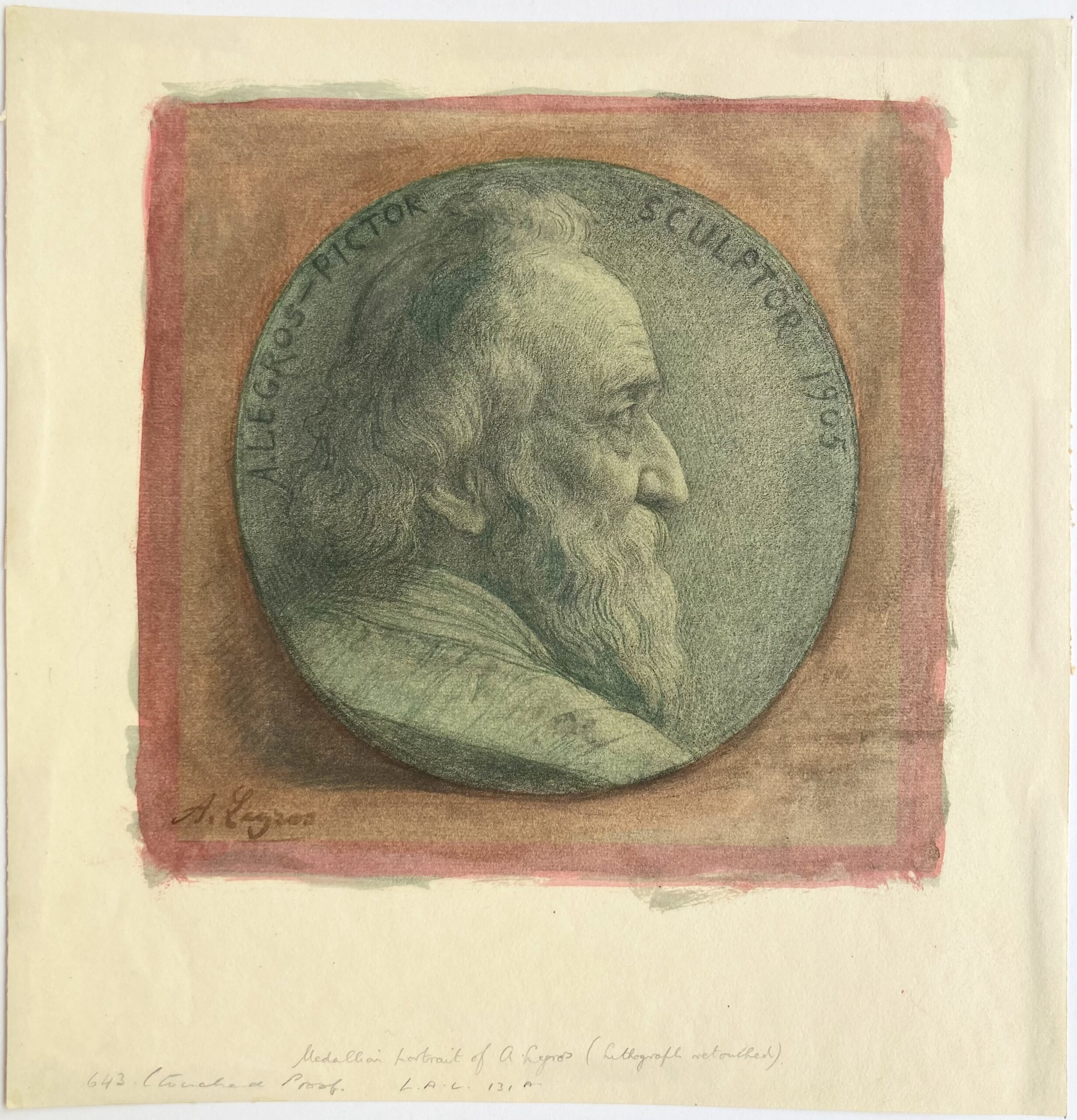 Alphonse LEGROS - Autoportrait (Médaillon I), 1905