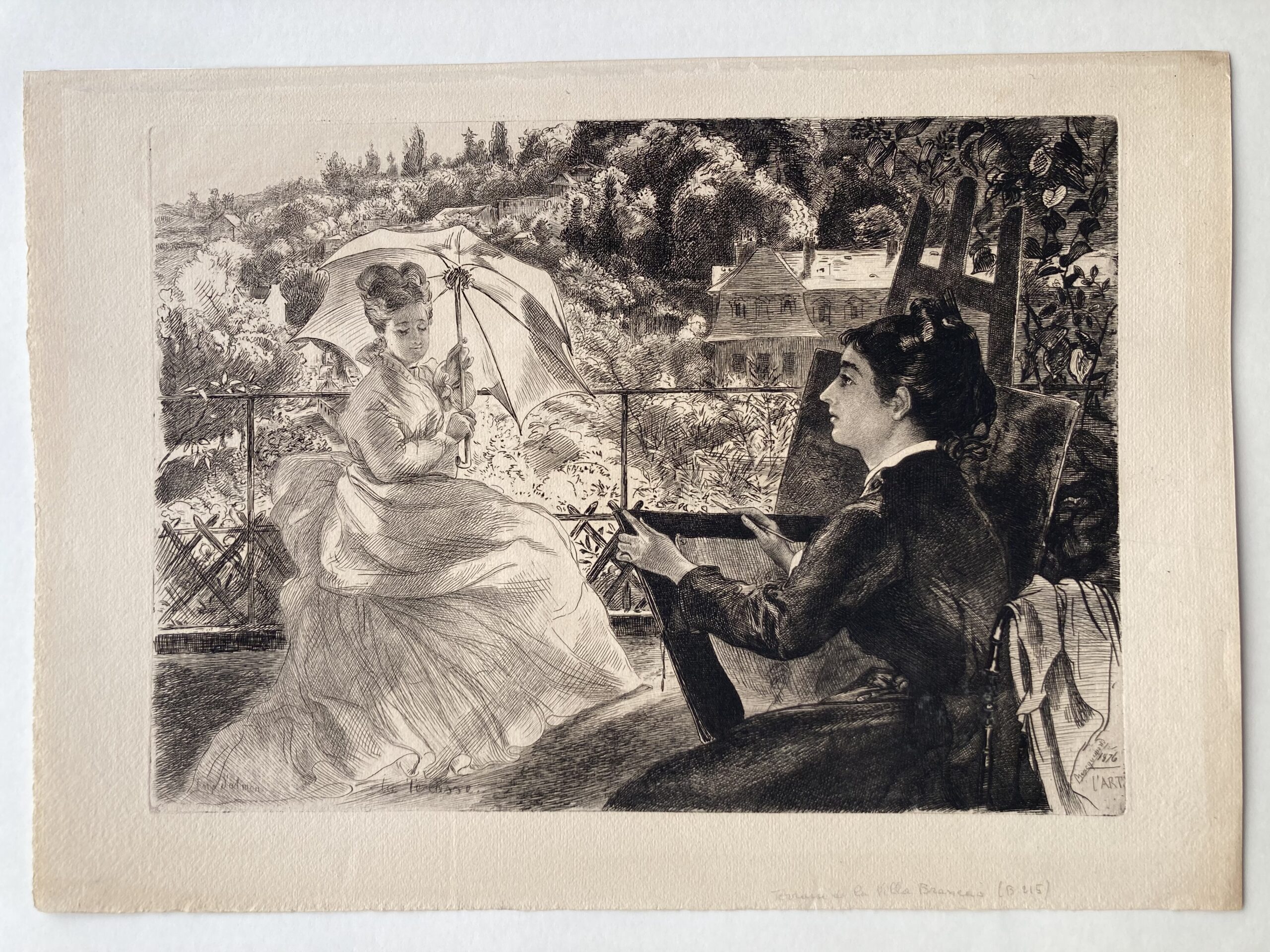 Félix BRACQUEMOND - La terrasse, Sèvres vu de la villa Brancas, 1876