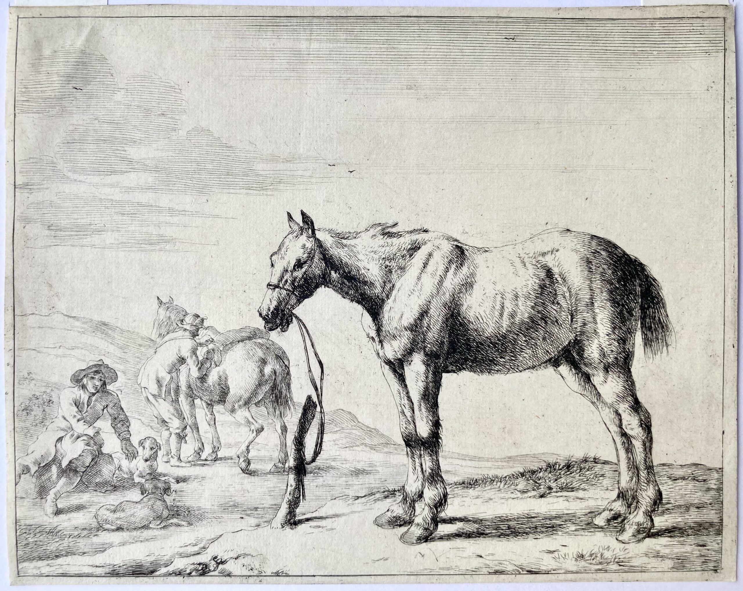 Dirk STOOP - Cheval attaché à un poteau, ca 1651