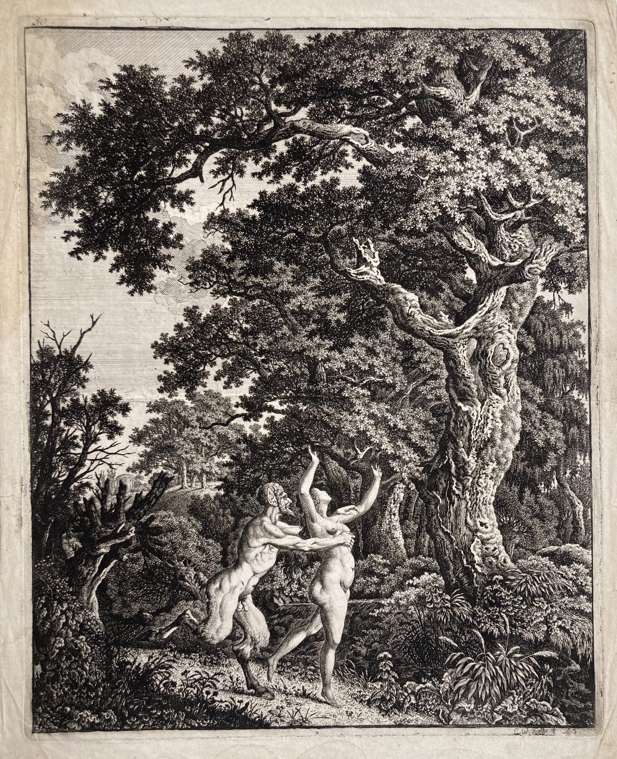 Carl Wilhelm KOLBE - Satyr pursuing a nymph, 1796