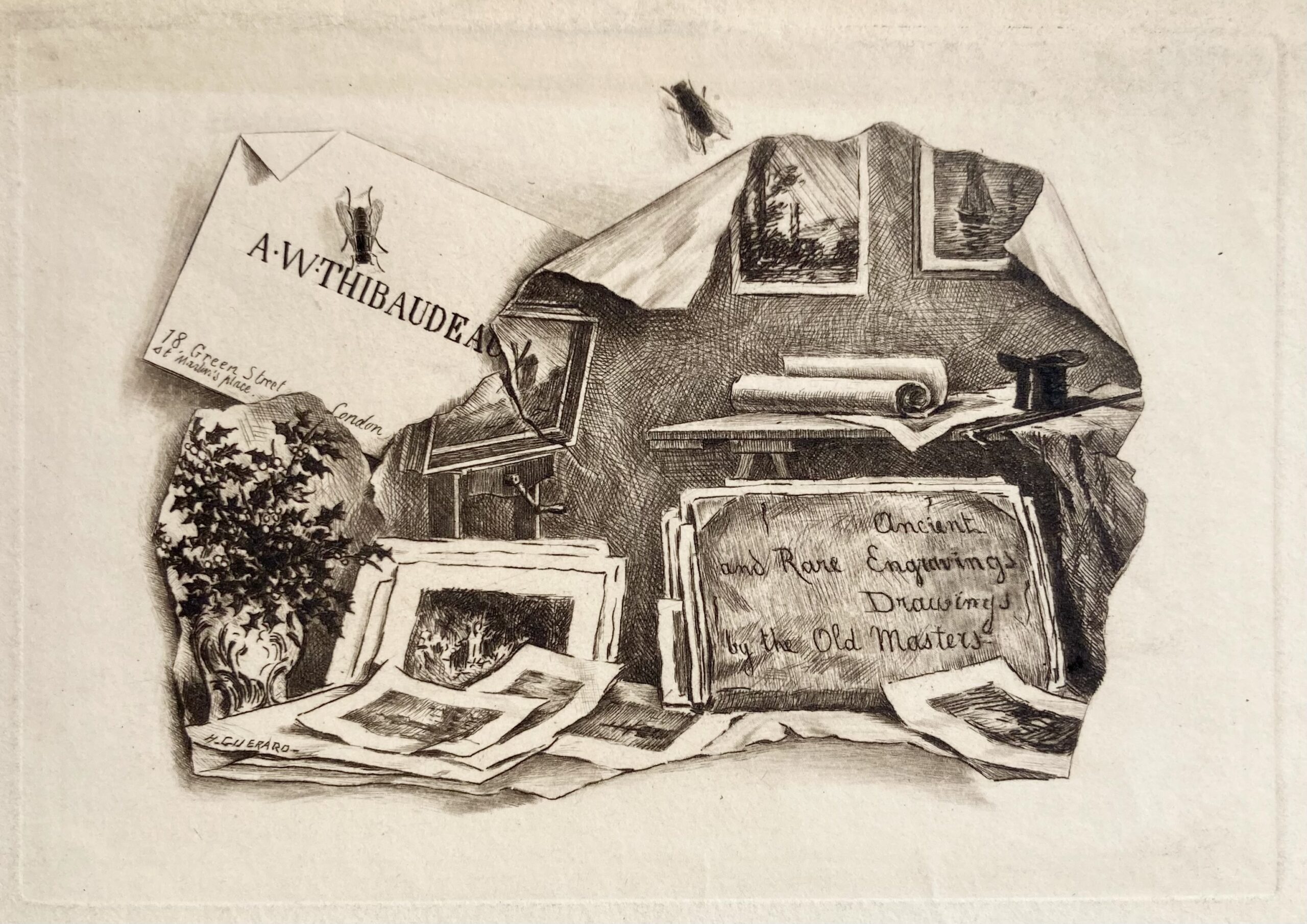 Henri Charles GUÉRARD - Carte-adresse de A. W. Thibaudeau